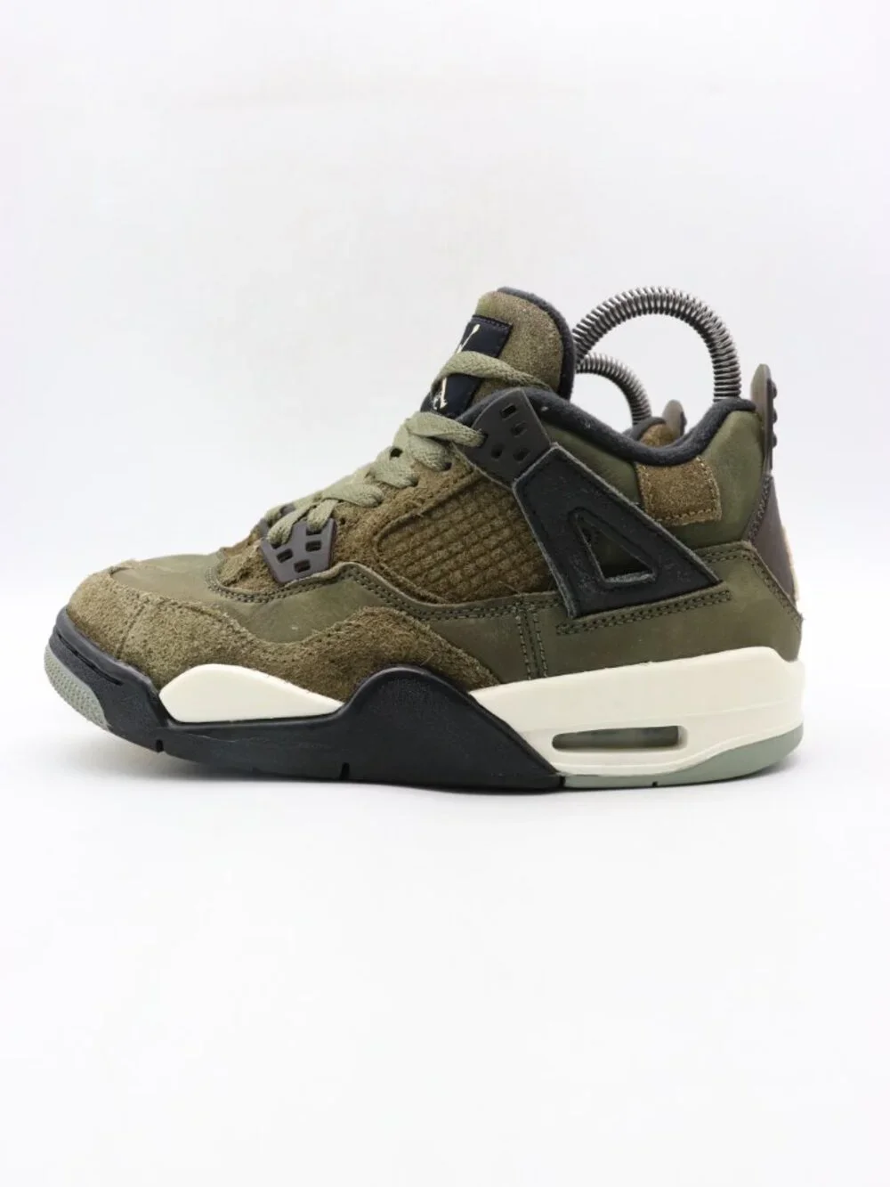 Nike Air Jordan 4 Craft Olive Youth 5 Women’s 6.5 Suede Sneakers FB9928-200 - Picture 4 of 9